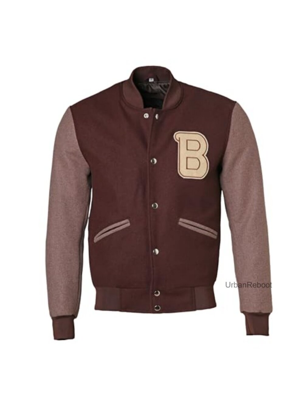 Wool Letterman Varsity Bomber Jacket Slim Fit Warm College Baseball